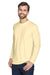 UltraClub 8422 Mens Cool & Dry Performance Moisture Wicking Long Sleeve Crewneck T-Shirt Butter Yellow Model 3q