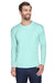 UltraClub 8422 Mens Cool & Dry Performance Moisture Wicking Long Sleeve Crewneck T-Shirt Sea Frost Green Model 3q