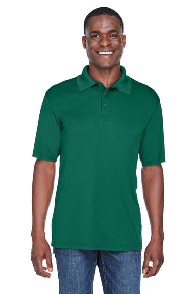 UltraClub 8425 Mens Cool & Dry Performance Moisture Wicking Short Sleeve Polo Shirt Forest Green Model Front