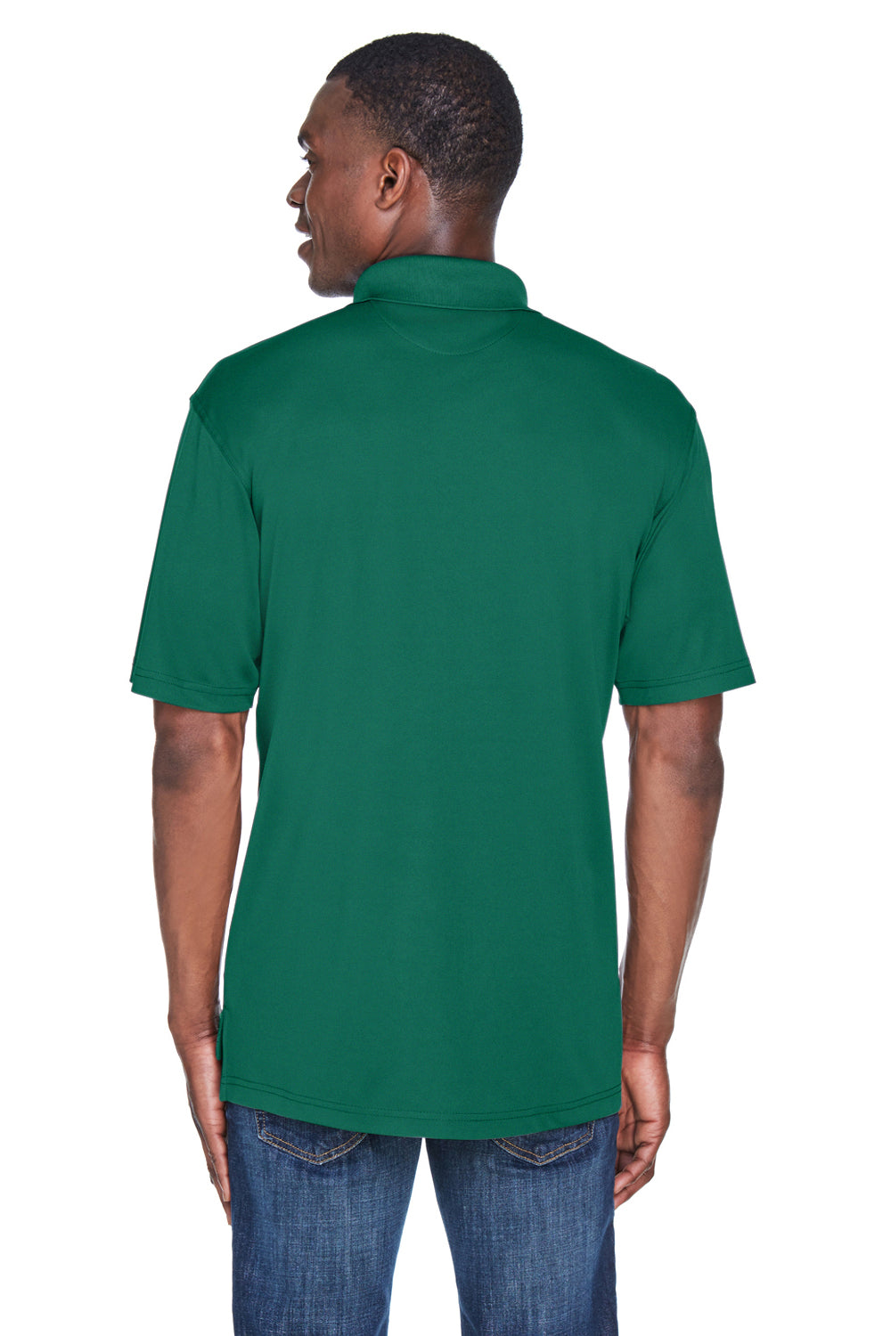 UltraClub 8425 Mens Cool & Dry Performance Moisture Wicking Short Sleeve Polo Shirt Forest Green Model Back