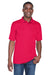 UltraClub 8425 Mens Cool & Dry Performance Moisture Wicking Short Sleeve Polo Shirt Red Model Front