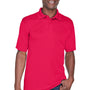 UltraClub Mens Cool & Dry Performance Moisture Wicking Short Sleeve Polo Shirt - Red