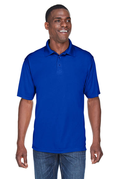 UltraClub 8425 Mens Cool & Dry Performance Moisture Wicking Short Sleeve Polo Shirt Royal Blue Model Front