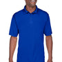 UltraClub Mens Cool & Dry Performance Moisture Wicking Short Sleeve Polo Shirt - Royal Blue