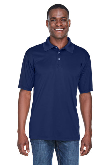 UltraClub 8425 Mens Cool & Dry Performance Moisture Wicking Short Sleeve Polo Shirt Navy Blue Model Front