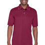 UltraClub Mens Cool & Dry Performance Moisture Wicking Short Sleeve Polo Shirt - Maroon