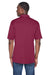 UltraClub 8425 Mens Cool & Dry Performance Moisture Wicking Short Sleeve Polo Shirt Maroon Model Back