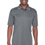 UltraClub Mens Cool & Dry Performance Moisture Wicking Short Sleeve Polo Shirt - Charcoal Grey