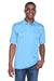 UltraClub 8425 Mens Cool & Dry Performance Moisture Wicking Short Sleeve Polo Shirt Columbia Blue Model Front