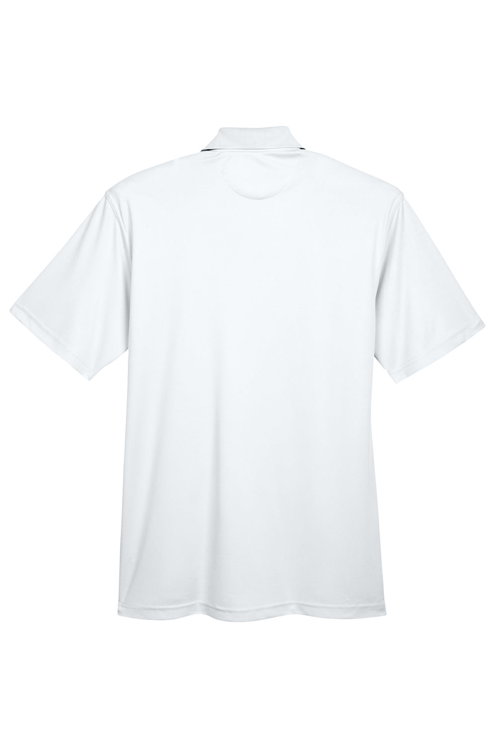 UltraClub 8425 Mens Cool & Dry Performance Moisture Wicking Short Sleeve Polo Shirt White Flat Back