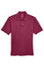 UltraClub 8425 Mens Cool & Dry Performance Moisture Wicking Short Sleeve Polo Shirt Maroon Flat Front