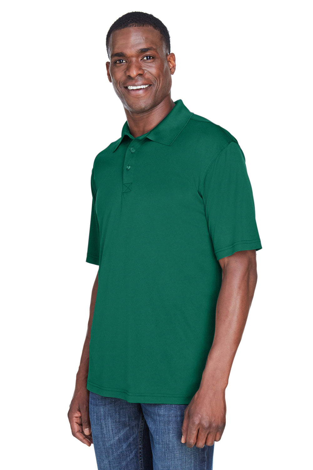 UltraClub 8425 Mens Cool & Dry Performance Moisture Wicking Short Sleeve Polo Shirt Forest Green Model 3q