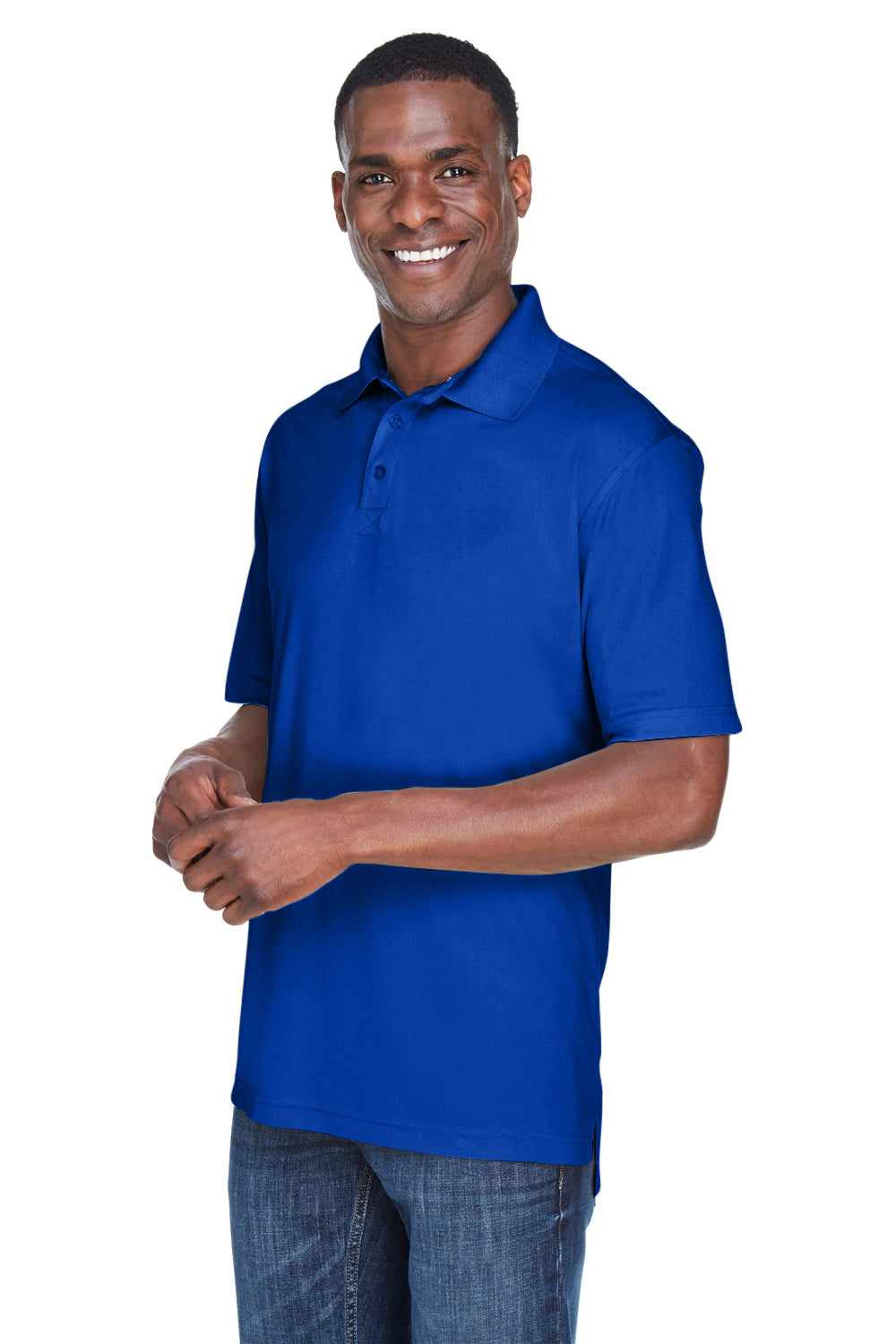 UltraClub 8425 Mens Cool & Dry Performance Moisture Wicking Short Sleeve Polo Shirt Royal Blue Model 3q