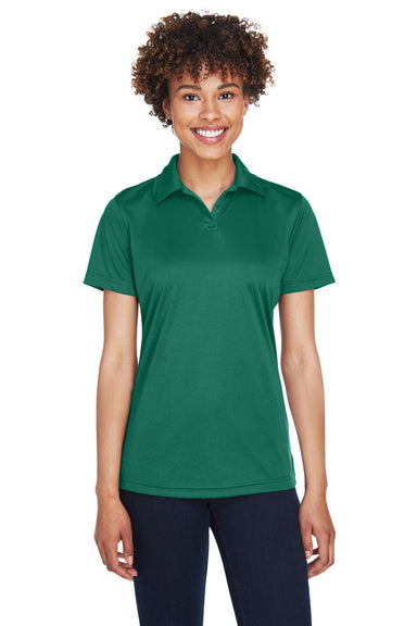 UltraClub 8425L Womens Cool & Dry Performance Moisture Wicking Short Sleeve Polo Shirt Forest Green Model Front