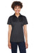 UltraClub 8425L Womens Cool & Dry Performance Moisture Wicking Short Sleeve Polo Shirt Black Model Front