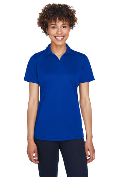 UltraClub 8425L Womens Cool & Dry Performance Moisture Wicking Short Sleeve Polo Shirt Royal Blue Model Front