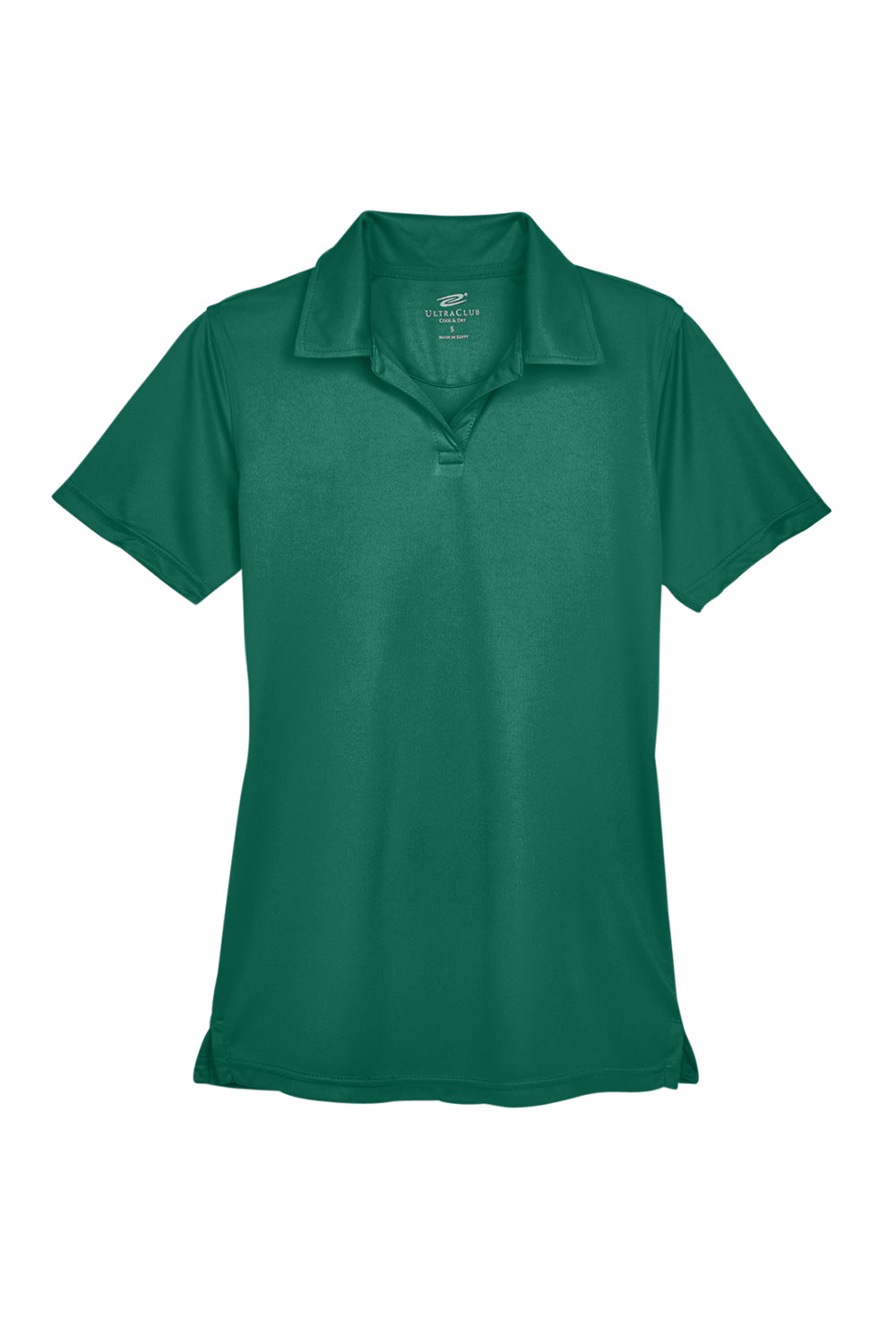 UltraClub 8425L Womens Cool & Dry Performance Moisture Wicking Short Sleeve Polo Shirt Forest Green Flat Front