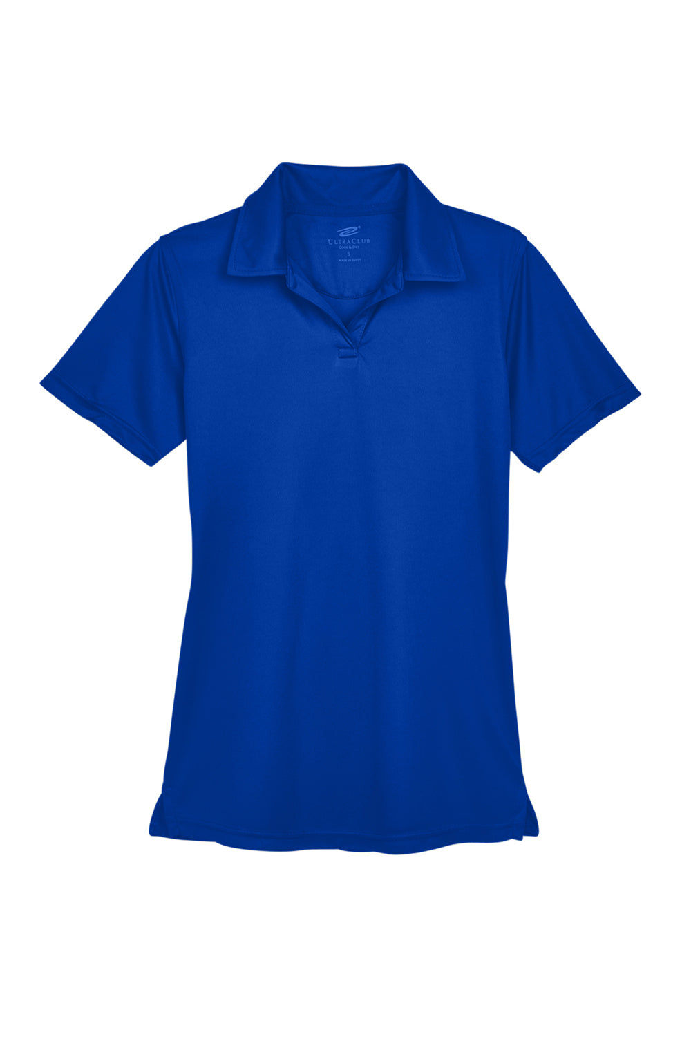 UltraClub 8425L Womens Cool & Dry Performance Moisture Wicking Short Sleeve Polo Shirt Royal Blue Flat Front