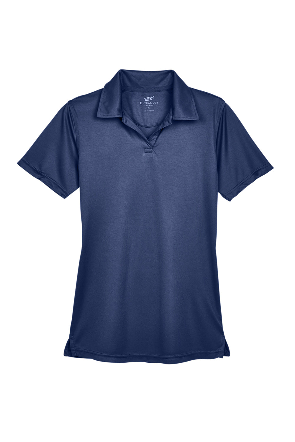 UltraClub 8425L Womens Cool & Dry Performance Moisture Wicking Short Sleeve Polo Shirt Navy Blue Flat Front