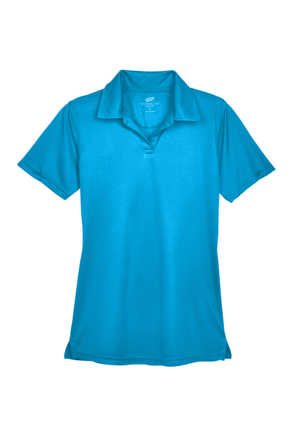 UltraClub 8425L Womens Cool & Dry Performance Moisture Wicking Short Sleeve Polo Shirt Sapphire Blue Flat Front