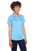 UltraClub 8425L Womens Cool & Dry Performance Moisture Wicking Short Sleeve Polo Shirt Columbia Blue Model 3q