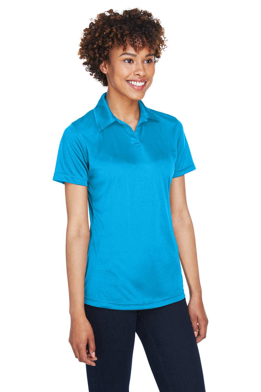 UltraClub 8425L Womens Cool & Dry Performance Moisture Wicking Short Sleeve Polo Shirt Sapphire Blue Model 3q