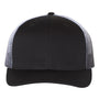 Richardson Mens Printed Mesh Snapback Trucker Hat - Black/Black to White Fade - NEW