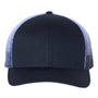 Richardson Mens Printed Mesh Snapback Trucker Hat - Navy Blue/Navy to White Fade - NEW