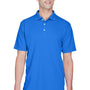 UltraClub Mens Cool & Dry Performance Moisture Wicking Short Sleeve Polo Shirt - Royal Blue