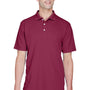 UltraClub Mens Cool & Dry Performance Moisture Wicking Short Sleeve Polo Shirt - Maroon