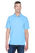 UltraClub 8445 Mens Cool & Dry Performance Moisture Wicking Short Sleeve Polo Shirt Columbia Blue Model Front