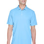 UltraClub Mens Cool & Dry Performance Moisture Wicking Short Sleeve Polo Shirt - Columbia Blue