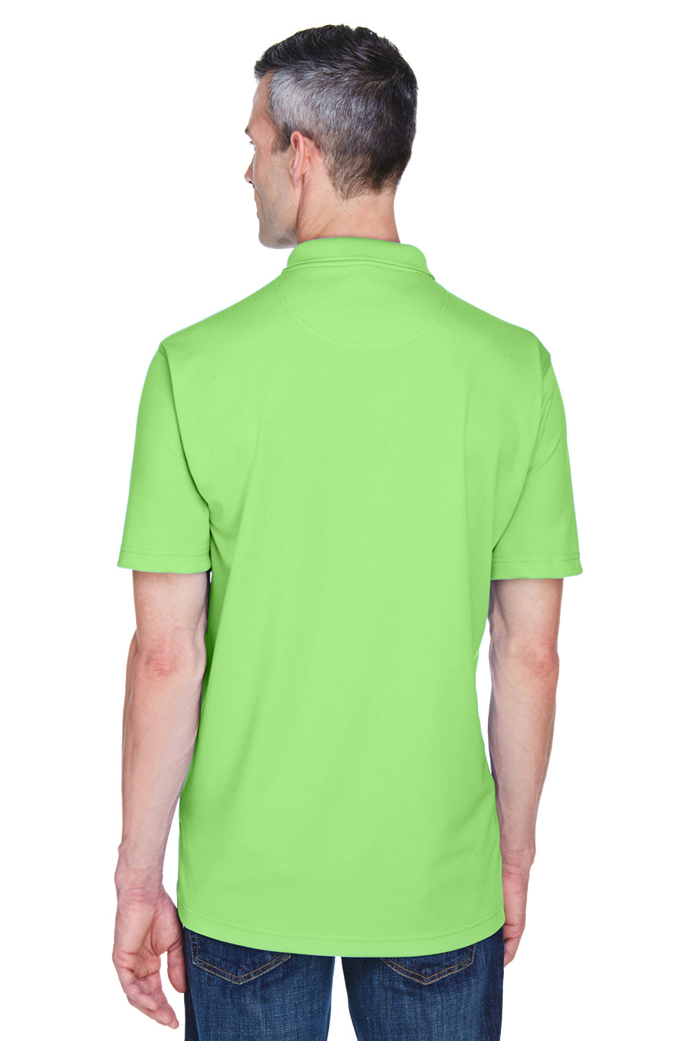 UltraClub 8445 Mens Cool & Dry Performance Moisture Wicking Short Sleeve Polo Shirt Light Green Model Back