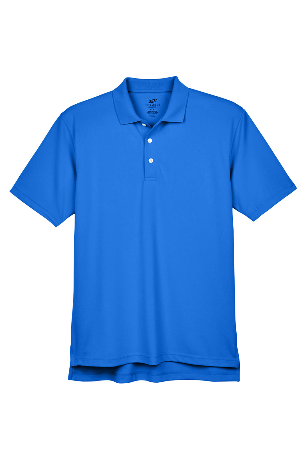 UltraClub 8445 Mens Cool & Dry Performance Moisture Wicking Short Sleeve Polo Shirt Royal Blue Flat Front