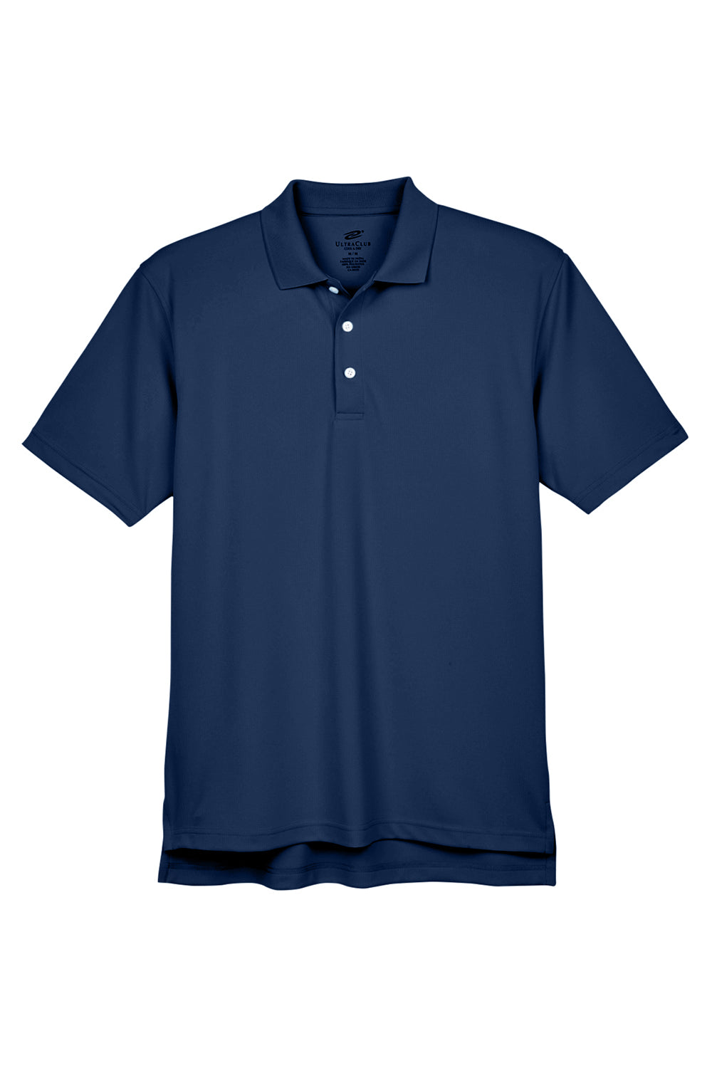 UltraClub 8445 Mens Cool & Dry Performance Moisture Wicking Short Sleeve Polo Shirt Navy Blue Flat Front