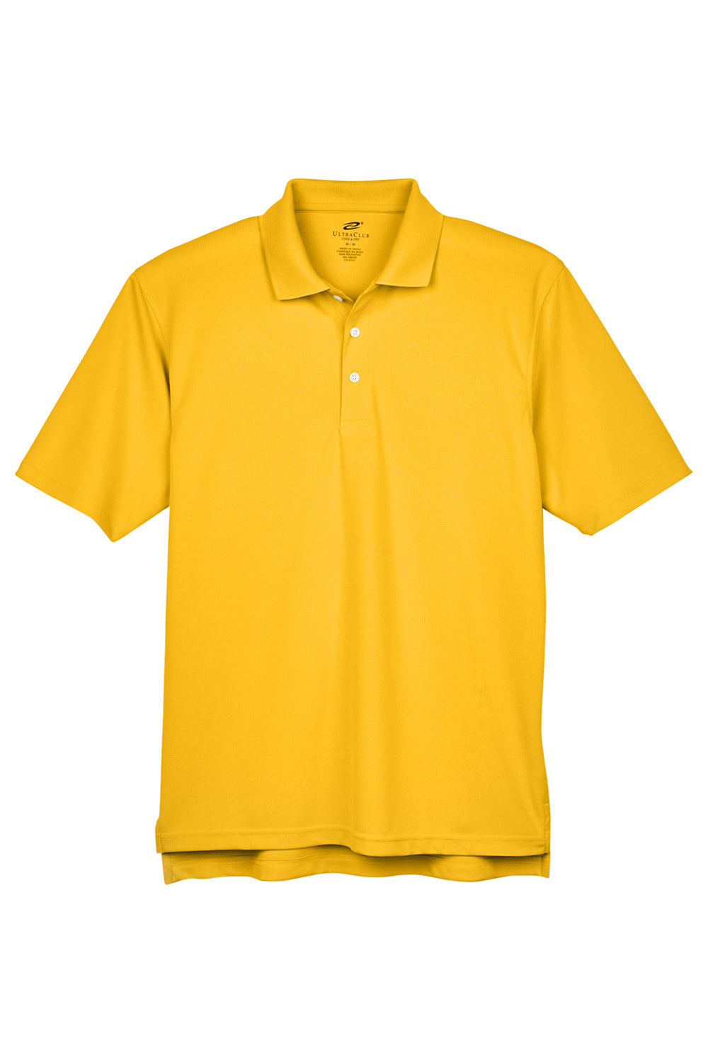 UltraClub 8445 Mens Cool & Dry Performance Moisture Wicking Short Sleeve Polo Shirt Gold Flat Front