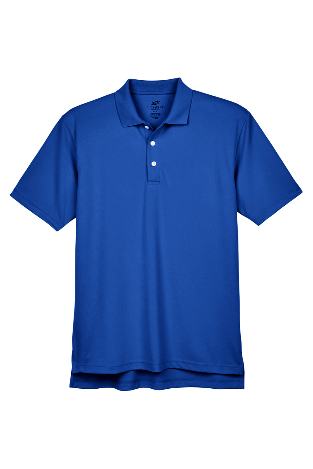 UltraClub 8445 Mens Cool & Dry Performance Moisture Wicking Short Sleeve Polo Shirt Cobalt Blue Flat Front