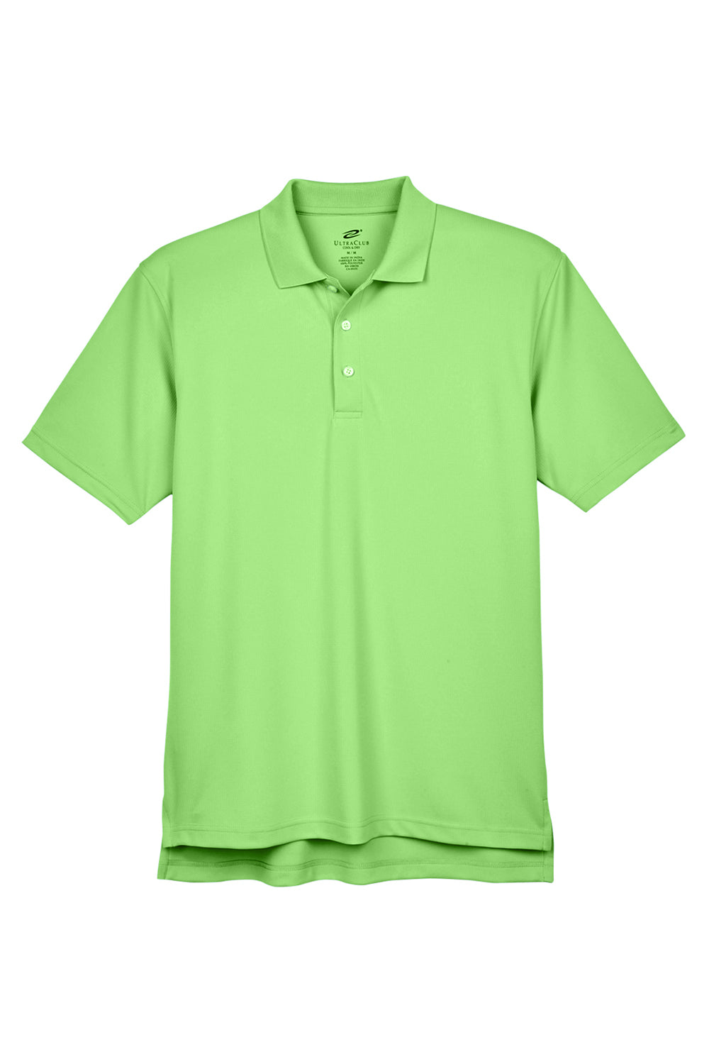 UltraClub 8445 Mens Cool & Dry Performance Moisture Wicking Short Sleeve Polo Shirt Light Green Flat Front