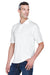 UltraClub 8445 Mens Cool & Dry Performance Moisture Wicking Short Sleeve Polo Shirt White Model 3q