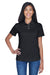 UltraClub 8445L Womens Cool & Dry Performance Moisture Wicking Short Sleeve Polo Shirt Black Model Front