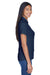 UltraClub 8445L Womens Cool & Dry Performance Moisture Wicking Short Sleeve Polo Shirt Navy Blue Model Side