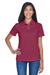 UltraClub 8445L Womens Cool & Dry Performance Moisture Wicking Short Sleeve Polo Shirt Maroon Model Front