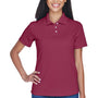 UltraClub Womens Cool & Dry Performance Moisture Wicking Short Sleeve Polo Shirt - Maroon