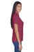 UltraClub 8445L Womens Cool & Dry Performance Moisture Wicking Short Sleeve Polo Shirt Maroon Model Side