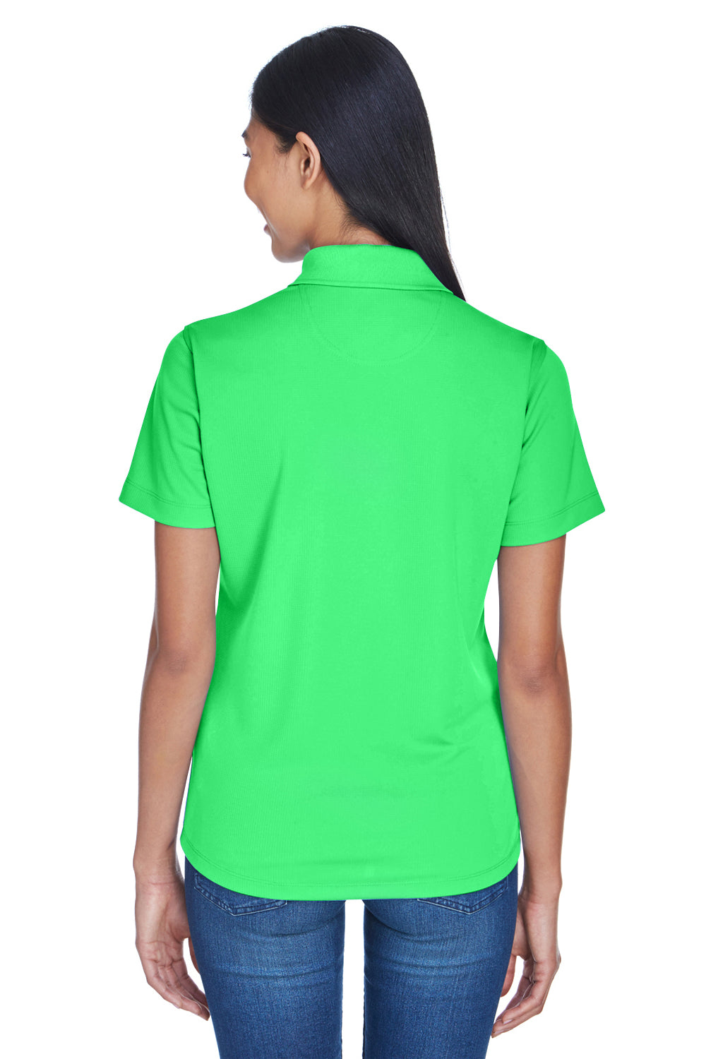 UltraClub 8445L Womens Cool & Dry Performance Moisture Wicking Short Sleeve Polo Shirt Cool Green Model Back