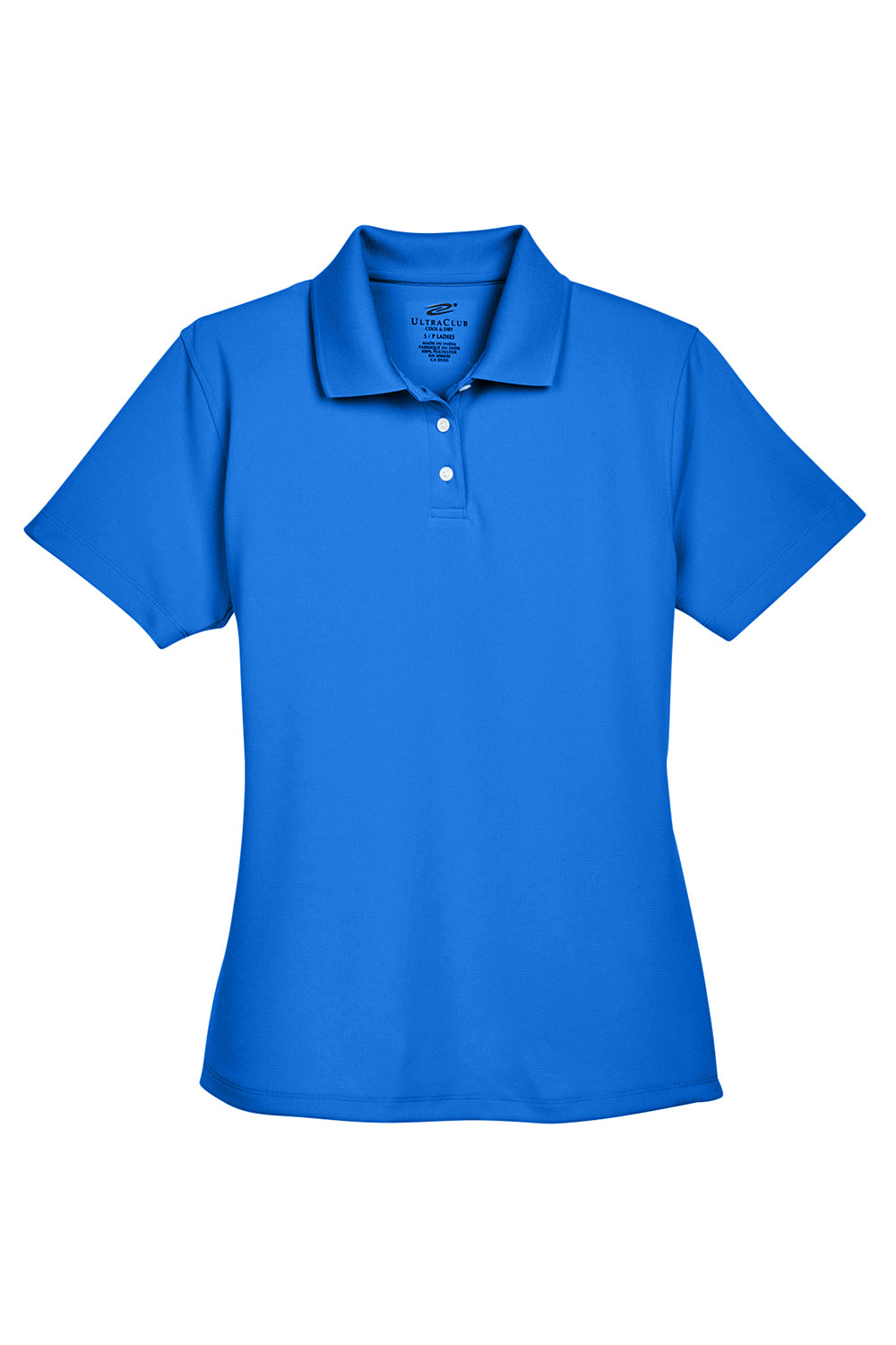 UltraClub 8445L Womens Cool & Dry Performance Moisture Wicking Short Sleeve Polo Shirt Royal Blue Flat Front