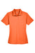 UltraClub 8445L Womens Cool & Dry Performance Moisture Wicking Short Sleeve Polo Shirt Orange Flat Front