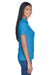 UltraClub 8445L Womens Cool & Dry Performance Moisture Wicking Short Sleeve Polo Shirt Pacific Blue Model Side