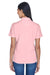 UltraClub 8445L Womens Cool & Dry Performance Moisture Wicking Short Sleeve Polo Shirt Pink Model Back