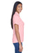 UltraClub 8445L Womens Cool & Dry Performance Moisture Wicking Short Sleeve Polo Shirt Pink Model Side